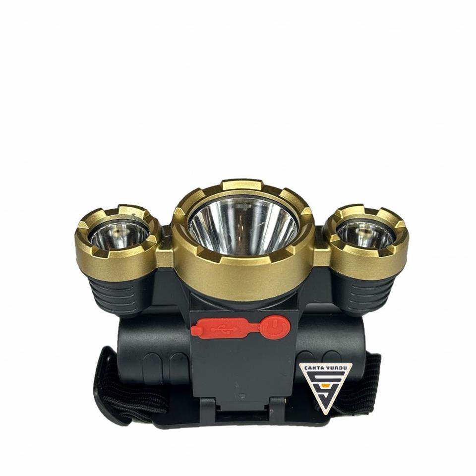 Çanta Yurdu Şarj Edilebilir 3'Lü Kafa Feneri