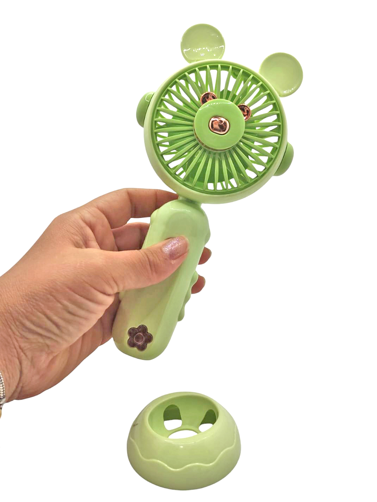 Şarj Edilebilir Fanlı Ayıcık Figürlü Ayarlanabilir El Fanı Vantil