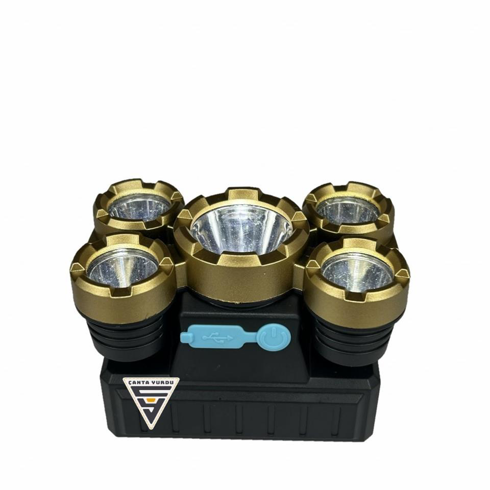 Çanta Yurdu Şarj Edilebilir 5'Li Kafa Feneri