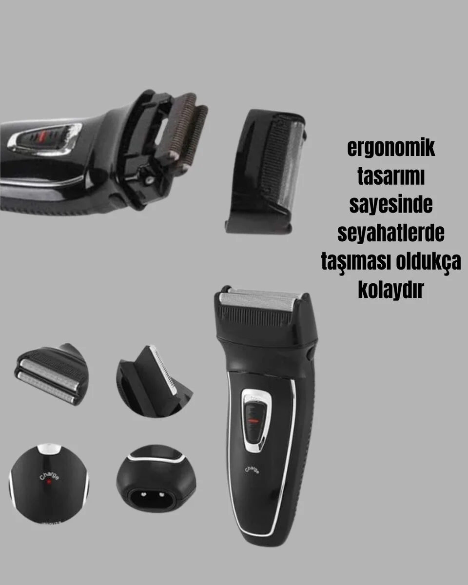 Şarj Göstergeli Yıkanabilir Erkek Tıraş Makinesi - Kablosuz Kuru Tıraş Çözümü