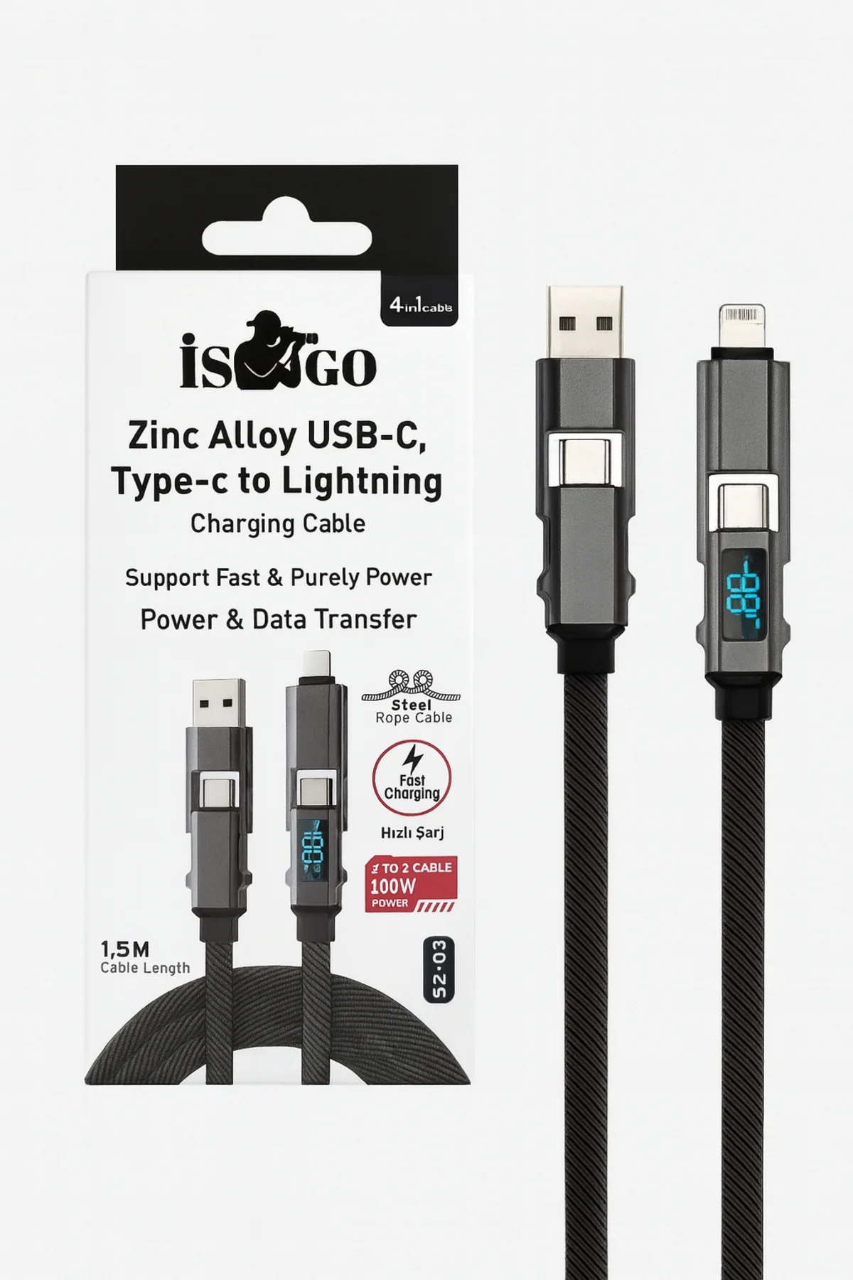 Şarj kablosu4/1 typ-c layting usb