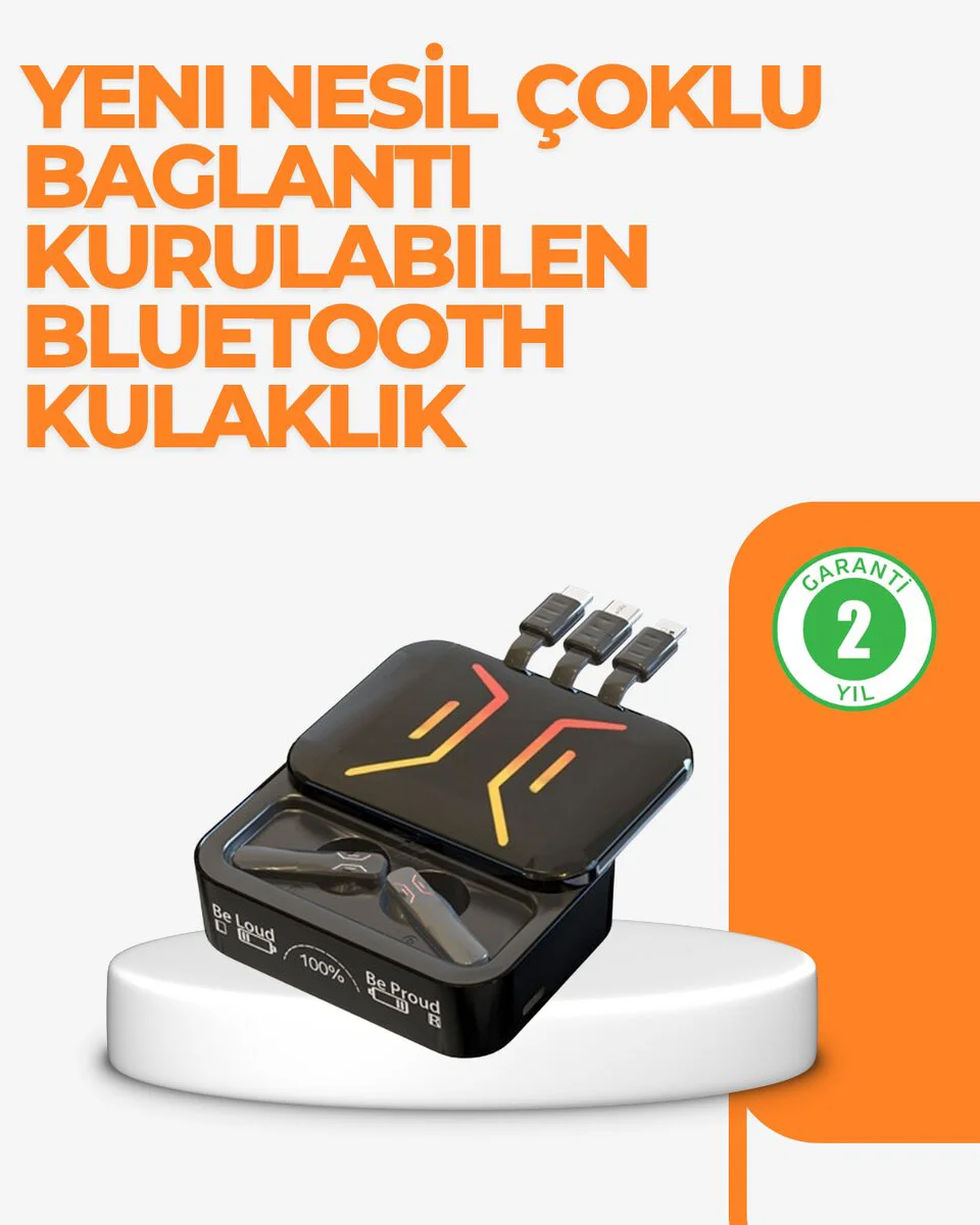 Şarj Kutulu Bluetooth Kulaklık – 3 Saat Kesintisiz Kullanım, 2 Saatte Tam Şarj, Type-C ve V5.0