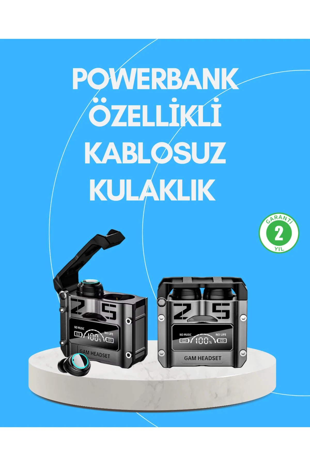 Şarj Kutulu Kablosuz Bluetooth Kulak İçi Spor Kulaklık