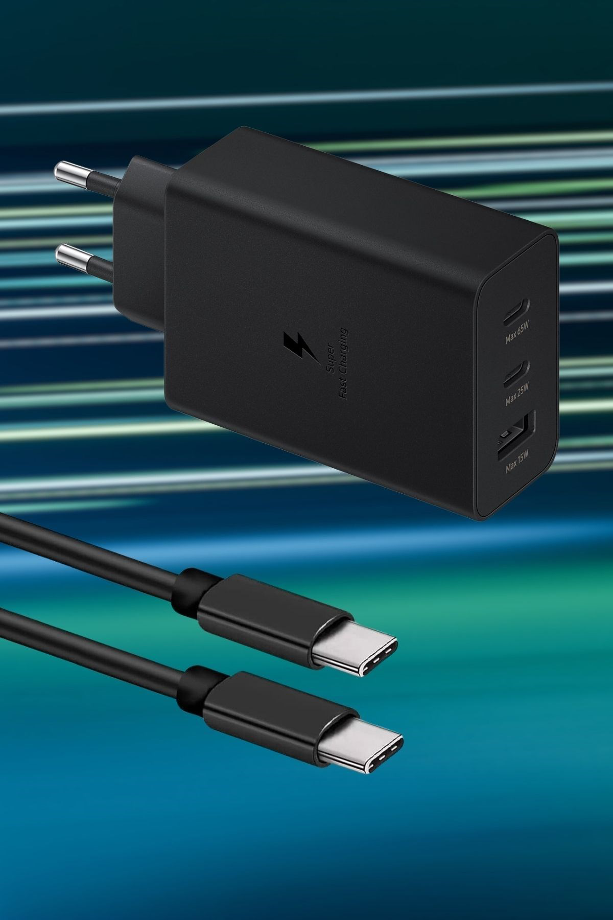 Şarjaleti 65W Hızlı Şarj Edebilen TYPE C uçlu Şarj Aleti