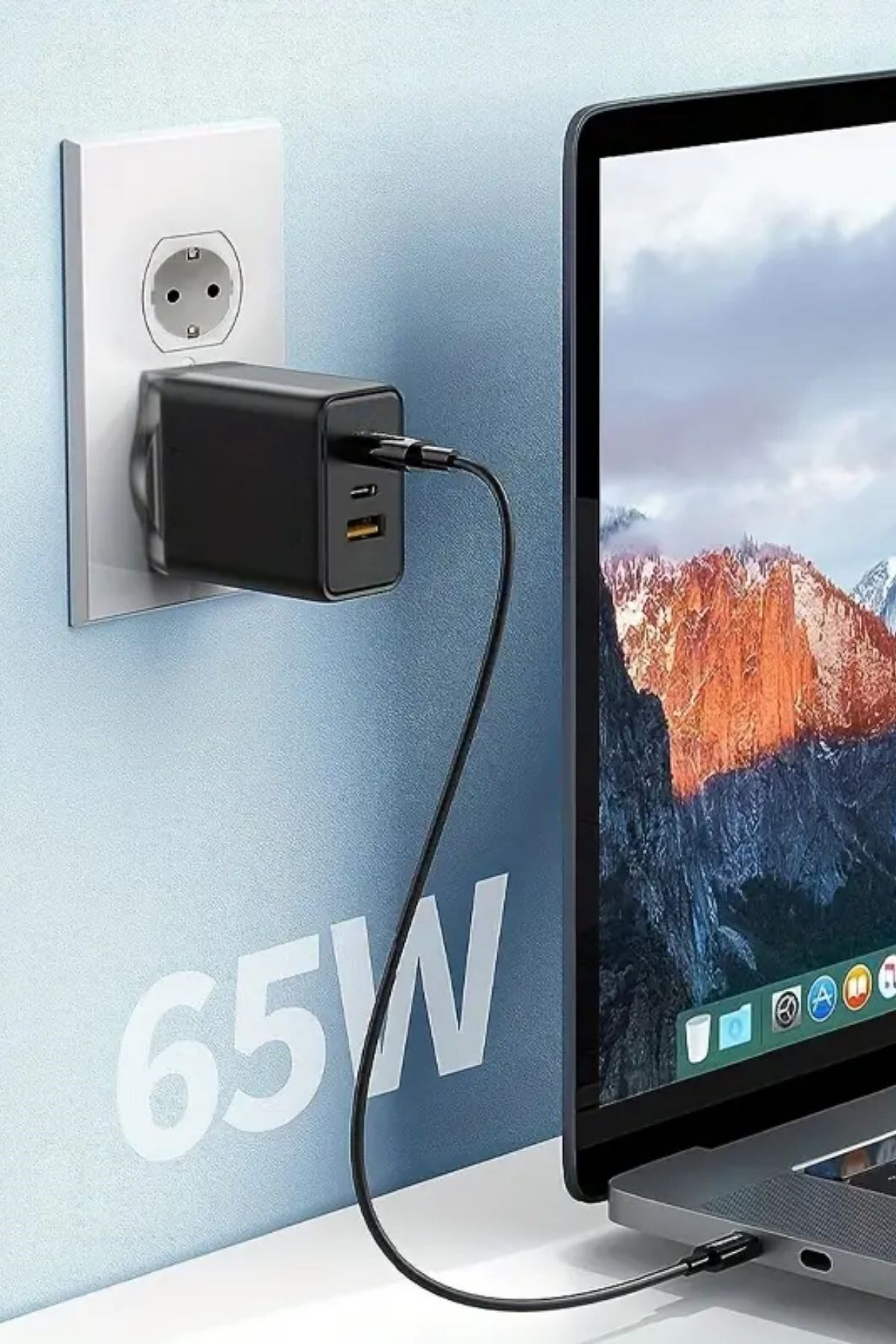 Şarjaleti 65W Hızlı Şarj Edebilen TYPE C uçlu Şarj Aleti