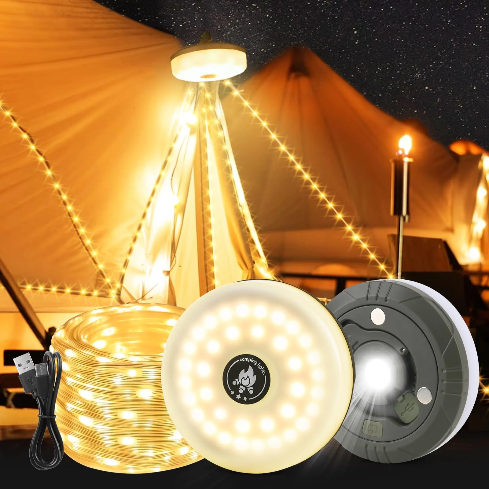 Şarjlı 10 Metre Ledli Şarj Göstergeli 8 Işık Modlu Hareketli Ve Flaşör Modlu Kamp Lambası Led Işık Şarjlı 10 Metre Ledli Şarj Göstergeli 8 Işık Modlu Hareketli Ve Flaşör Modlu Kamp Lambası Led Işık