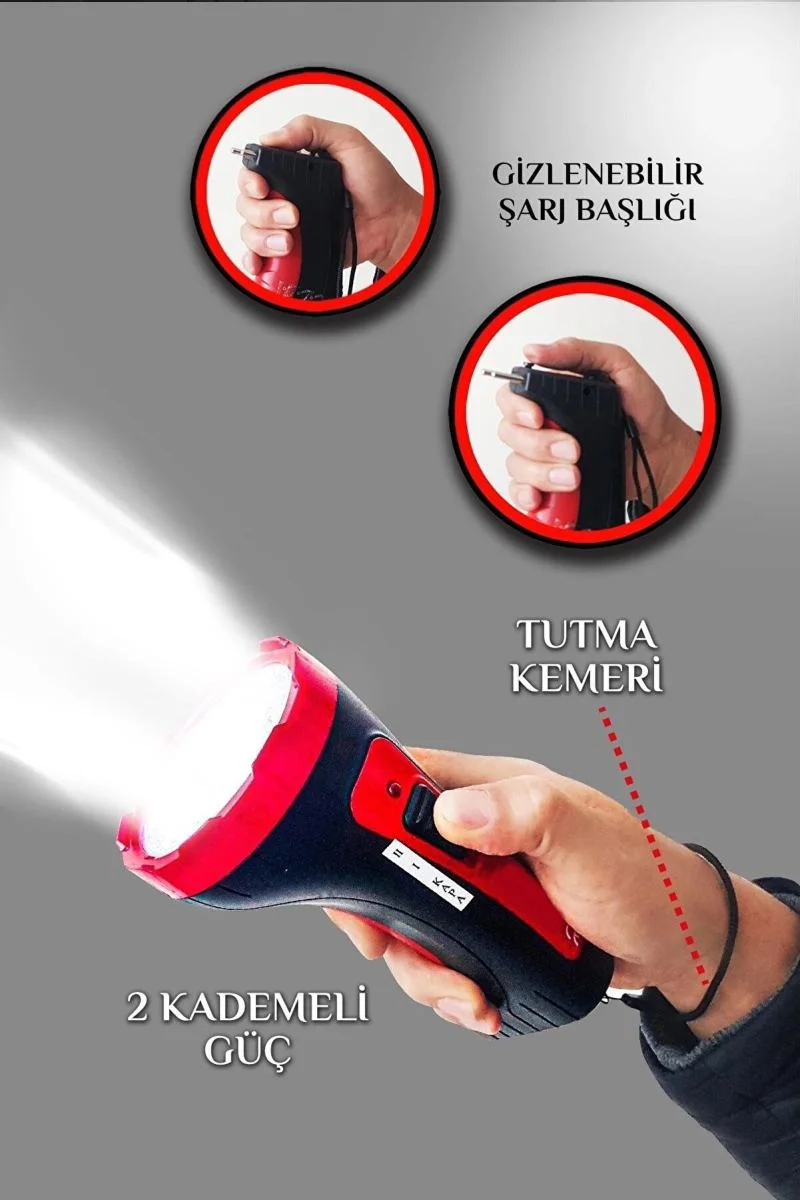 Şarjlı 10W Projektör Led El Feneri – Uzun Menzil 2 Mod Aydınlatmalı Güvenlik Feneri Fiyatı, Yorumları ve Özellikleri
