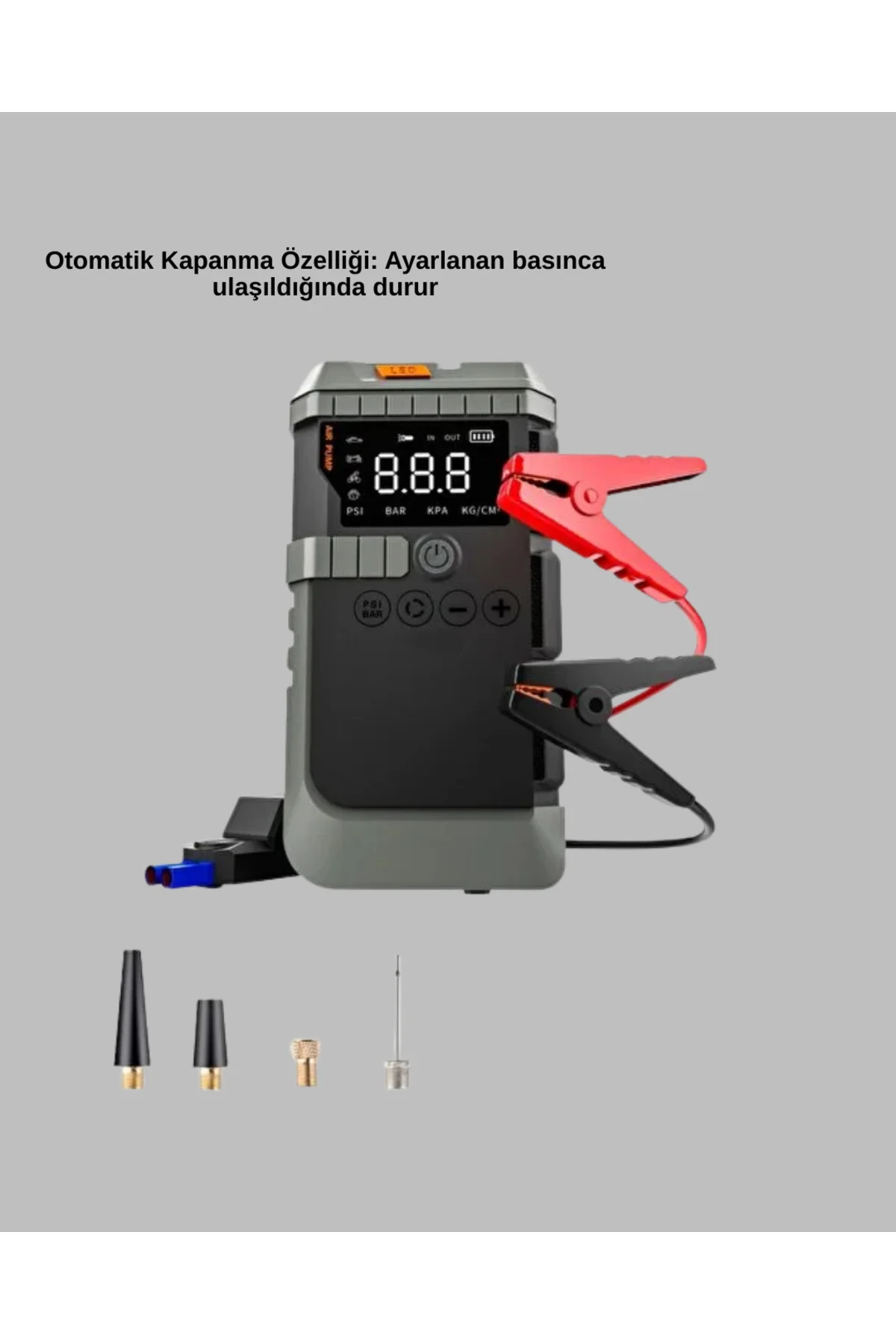 Şarjlı 12000 Mah Araç Akü Takviye Ve Hava Kompresörü 4’Ü 1 Arada