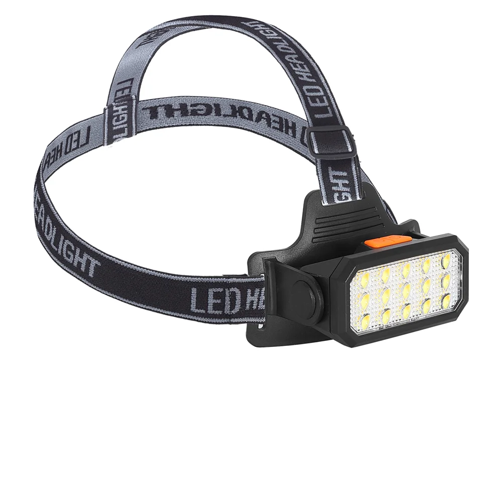Şarjlı 15 LED Kafa Lambası Sarı ve Beyaz Işık Çok Modlu Güçlü Ayd
