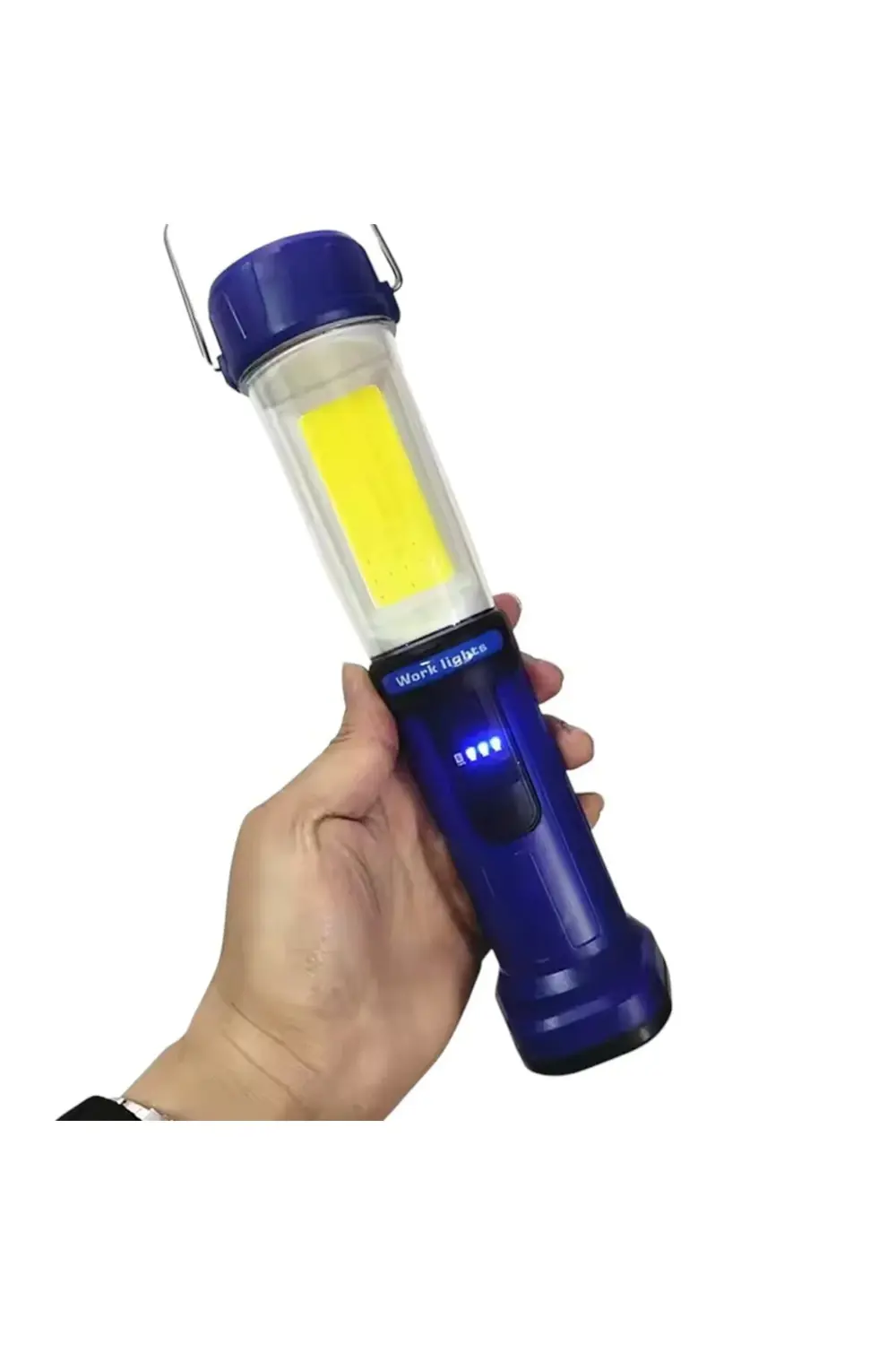 ŞARJLI 30 BEYAZ + 20 MAVİ-KIRMIZI SMD LED / 55 COB LEDLİ 5 MODLU