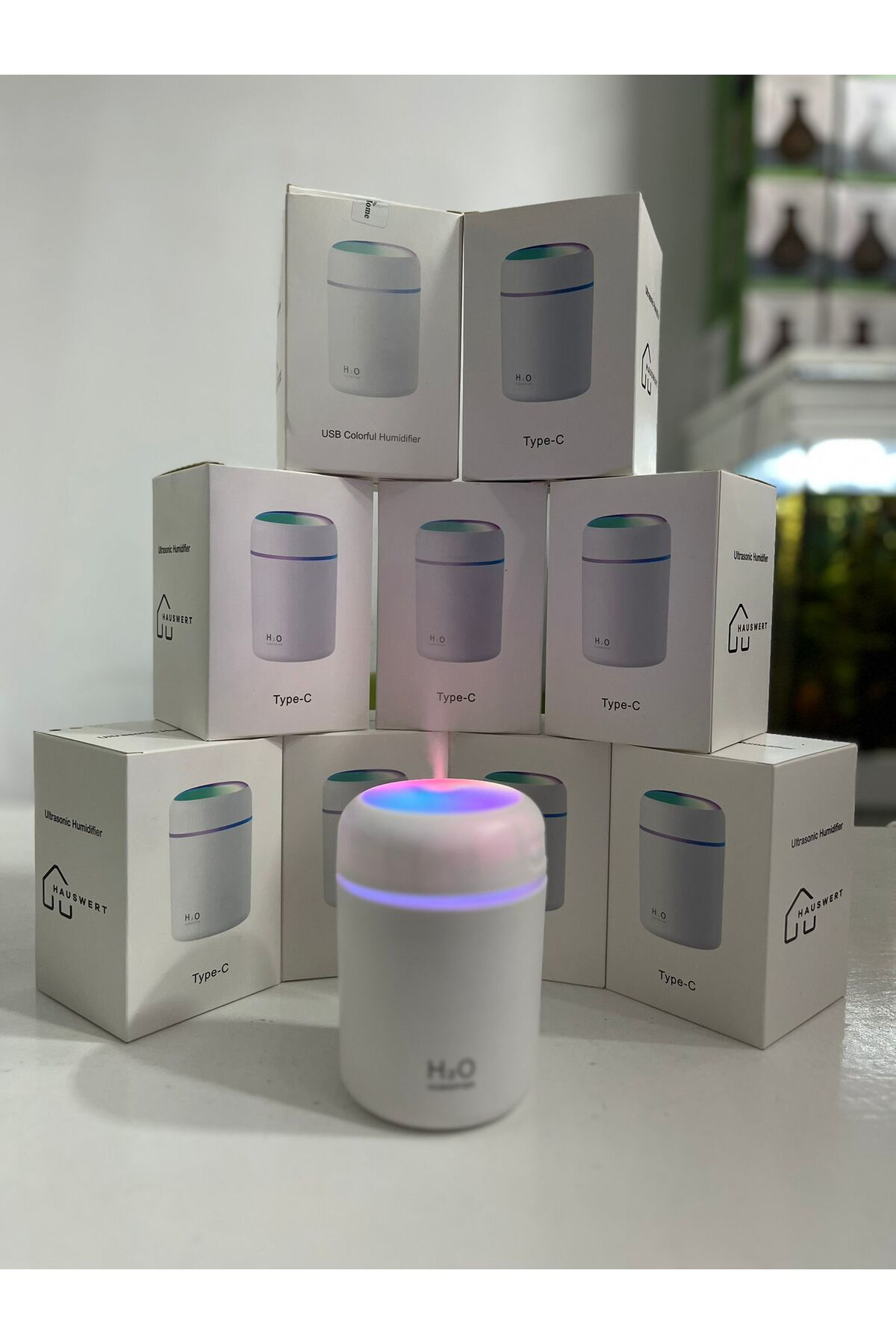 ŞARJLI 300 ml Ulrasonik Hava Nemlendirici Buhar Makinesi Araç İçi