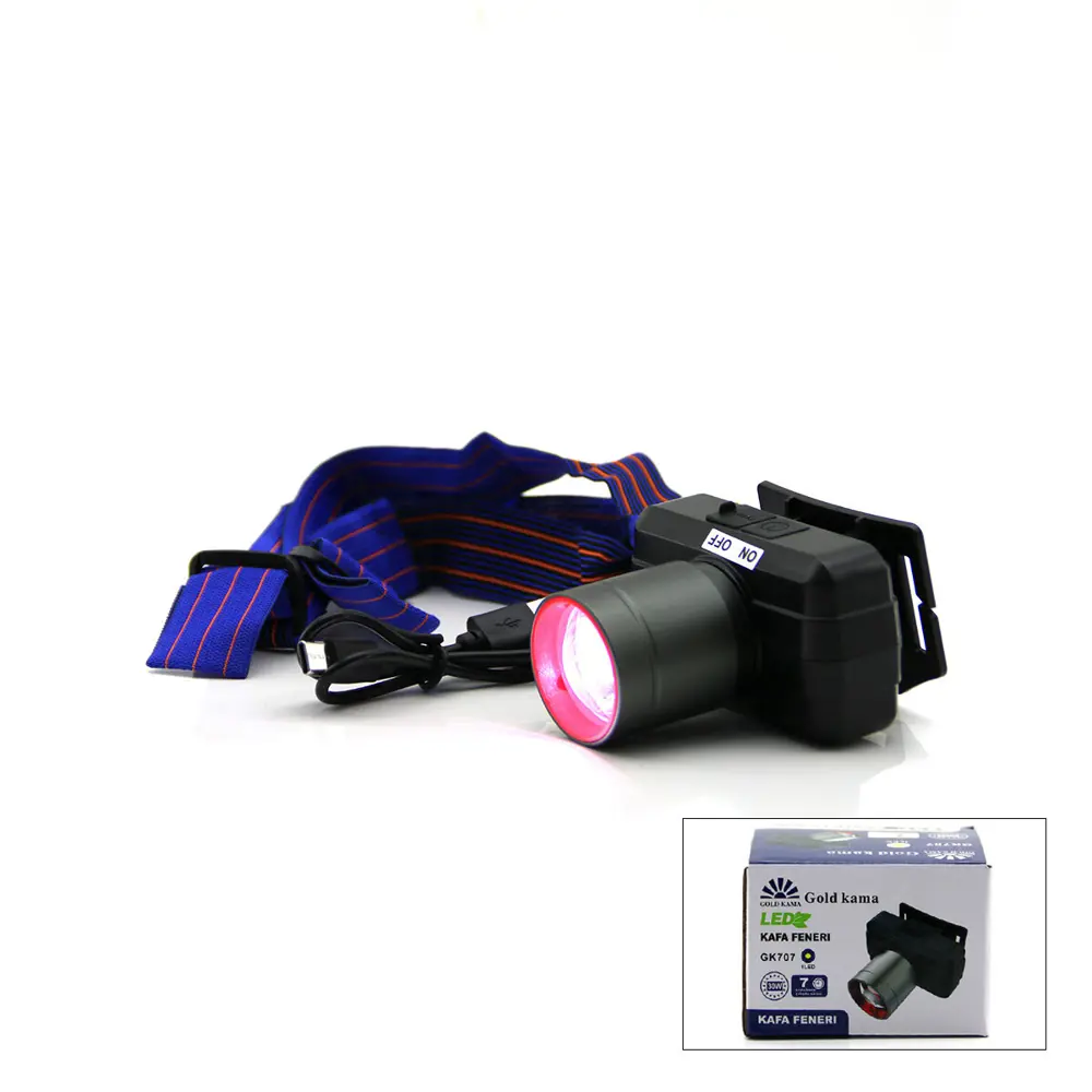ŞARJLI 30W KAFA LAMBASI FENER 1 LED USB - TYPE-C KADEME IŞIK AYAR
