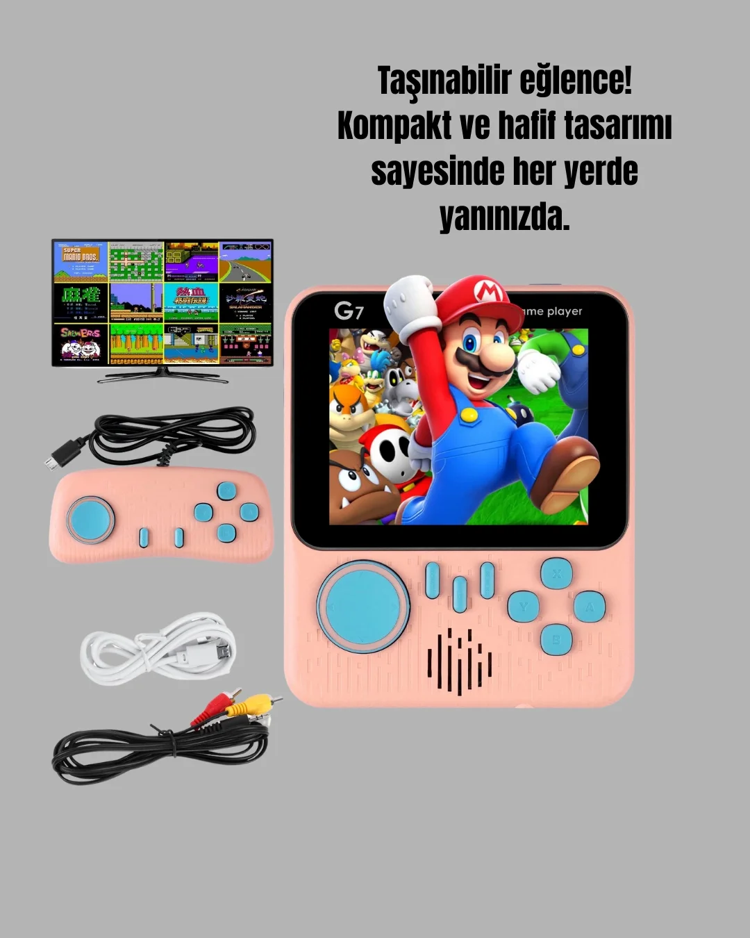 Şarjlı 3.5 İnç Retro Oyun Konsolu