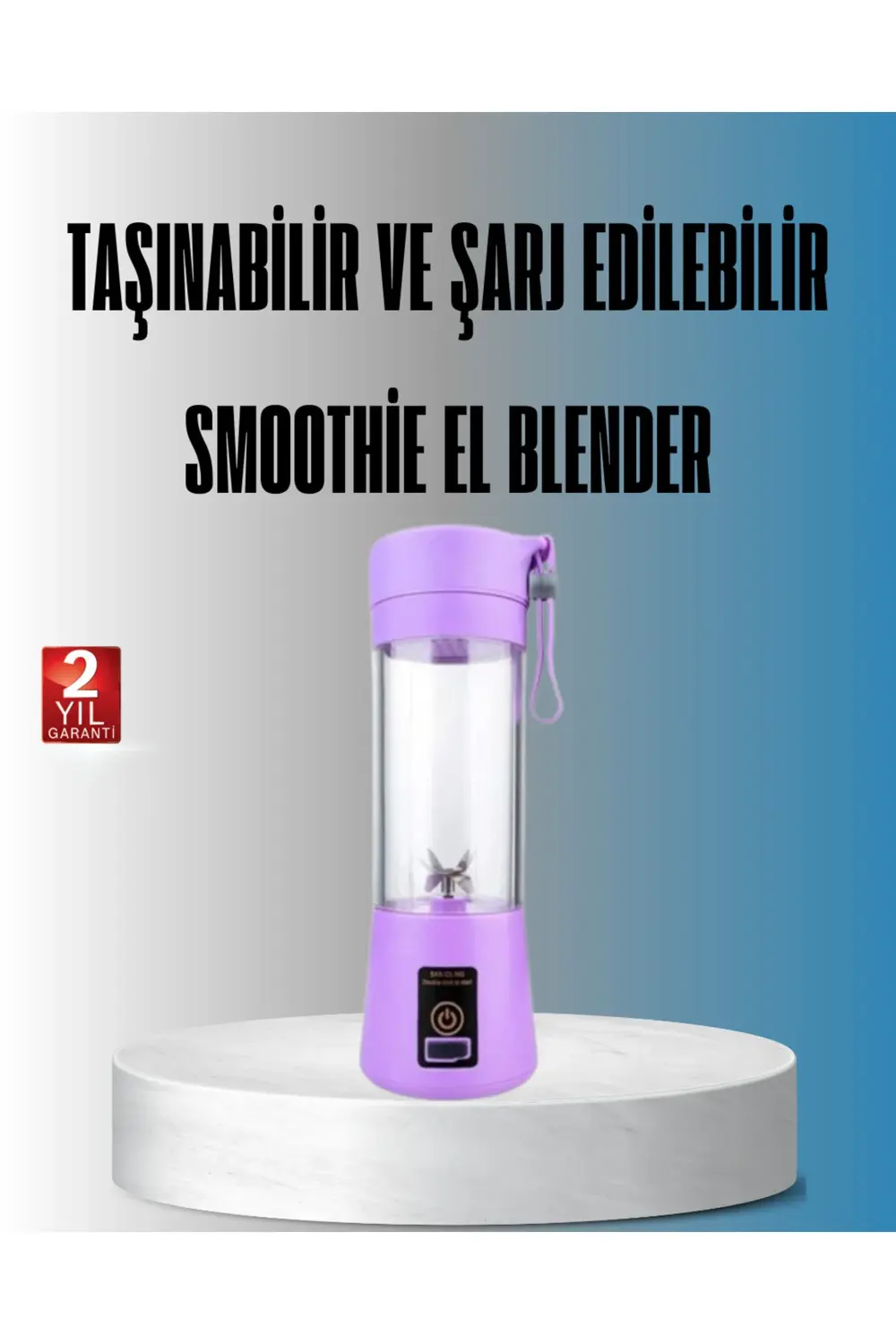 Şarjlı 380ml Portatif Smoothie Blender USB Mini Shake Yapıcı