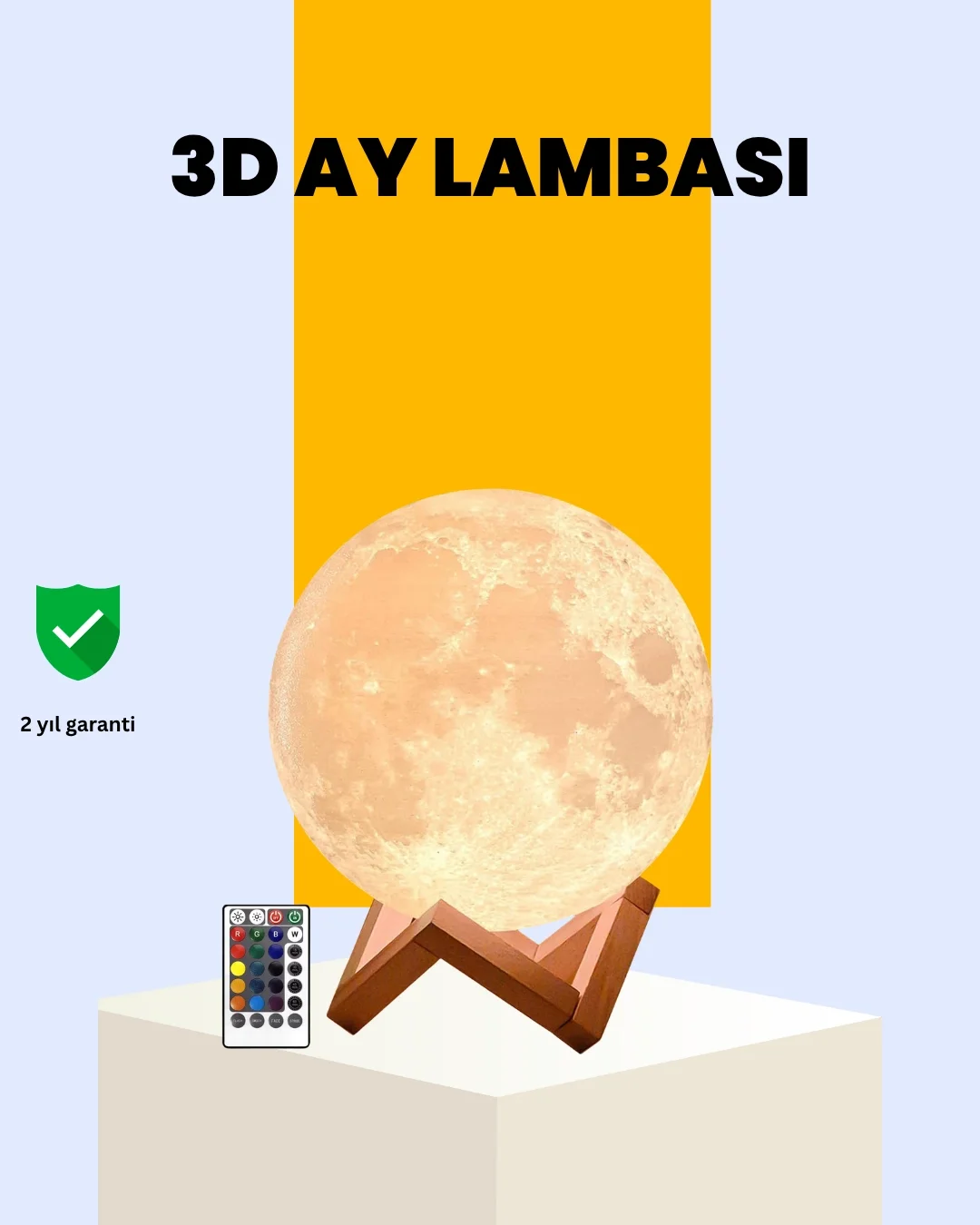 Şarjlı 3D Baskılı 16 Renk Ay Lambası  Stand Fiyatı, Yorumları ve Özellikleri