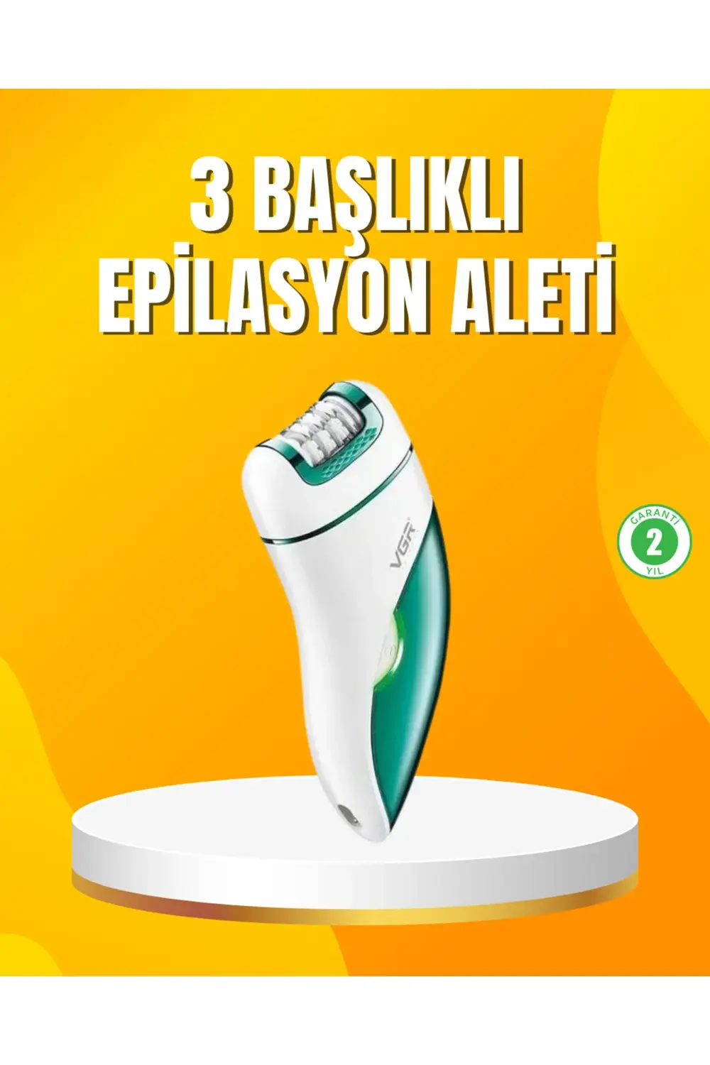 Şarjlı 3’ü 1 Arada VGR Epilatör LED Işıklı Suya Dayanıklı Hassas