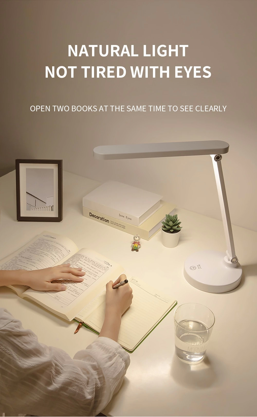 Şarjlı 40 Led Çalışma Okuma Işığı Kademeli Masa Lambası Ayarlanab