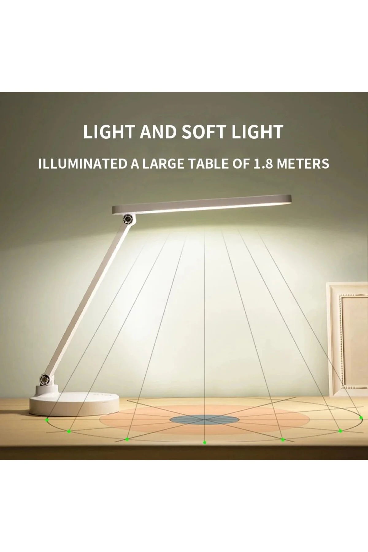 Şarjlı 40 Led Çalışma Okuma Işığı Kademeli Masa Lambası Ayarlanab
