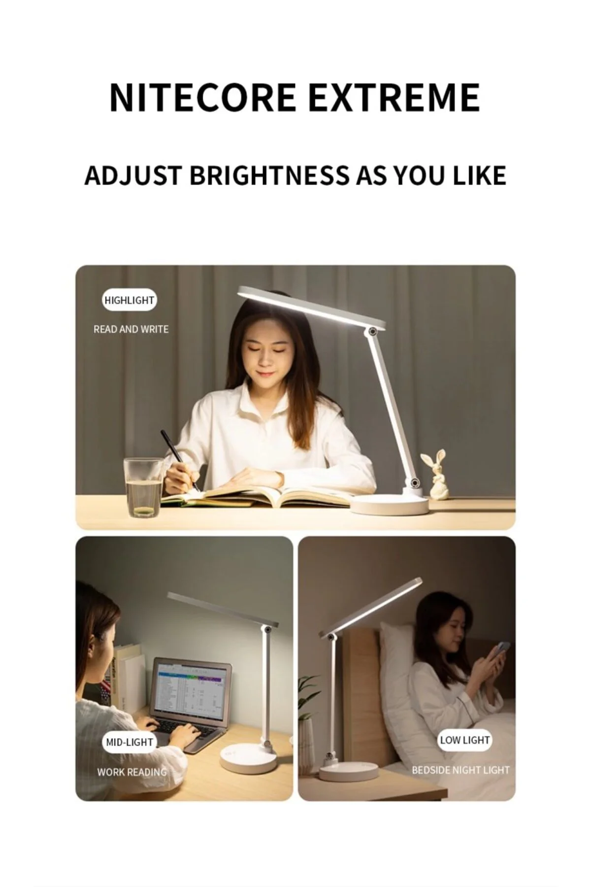Şarjlı 40 Led Çalışma Okuma Işığı Kademeli Masa Lambası Ayarlanab