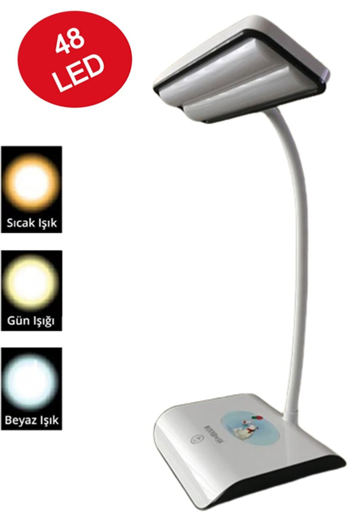 Şarjlı 48 Led Çalışma Okuma Işığı Kademeli Masa Lambası Ayarlanab