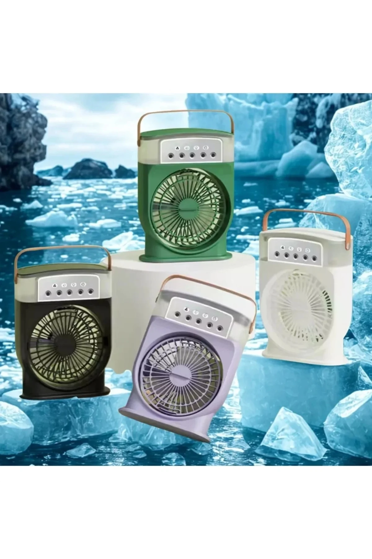Şarjlı 600 Ml Su Hazneli Taşınabilir Masaüstü Vanilatör Güçlü Fan Ve 2000 Mah Pil Siyah