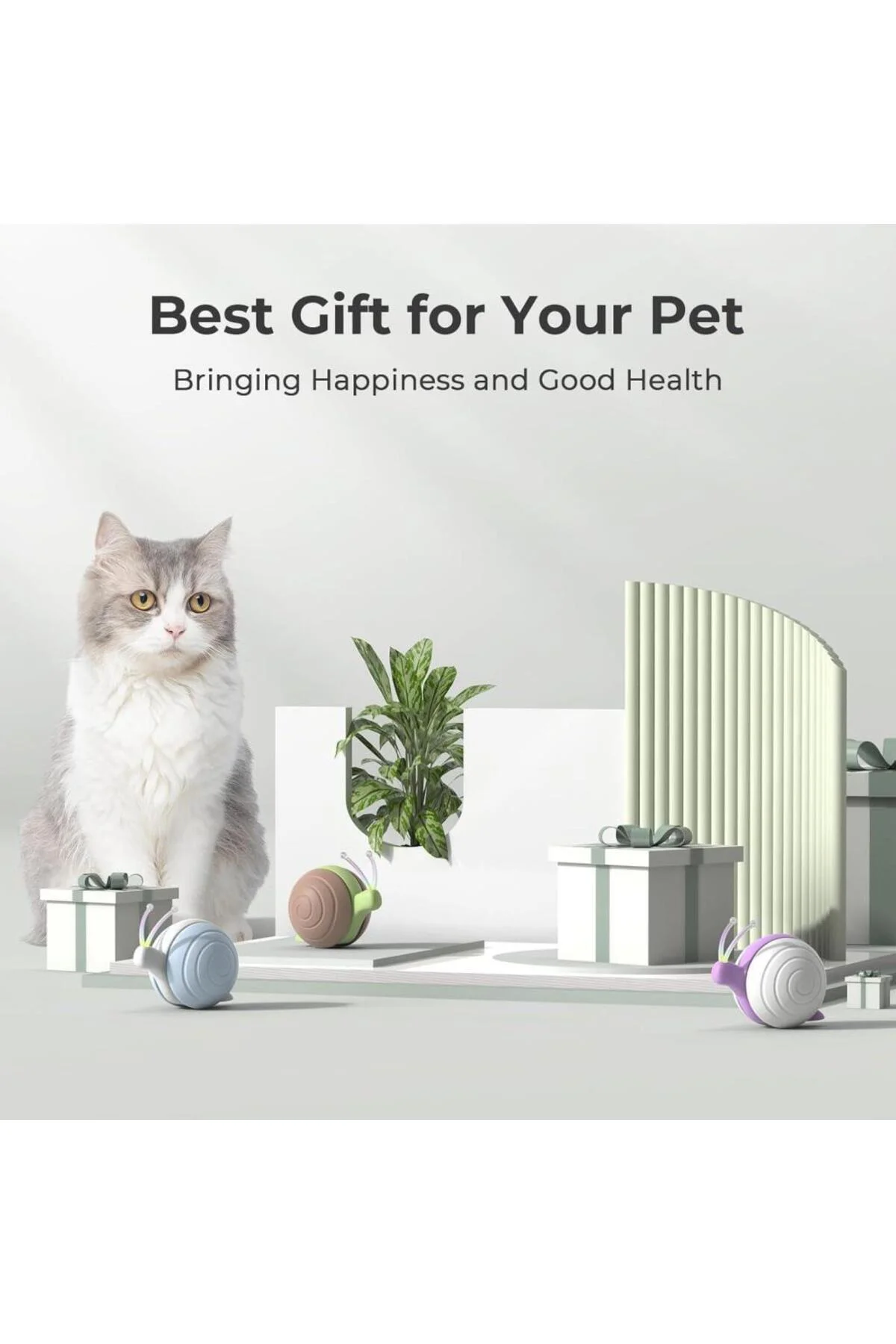 Şarjlı Akıllı İneraktif Kedi Salyangoz Oyuncağı 7X5X5,8 Cm