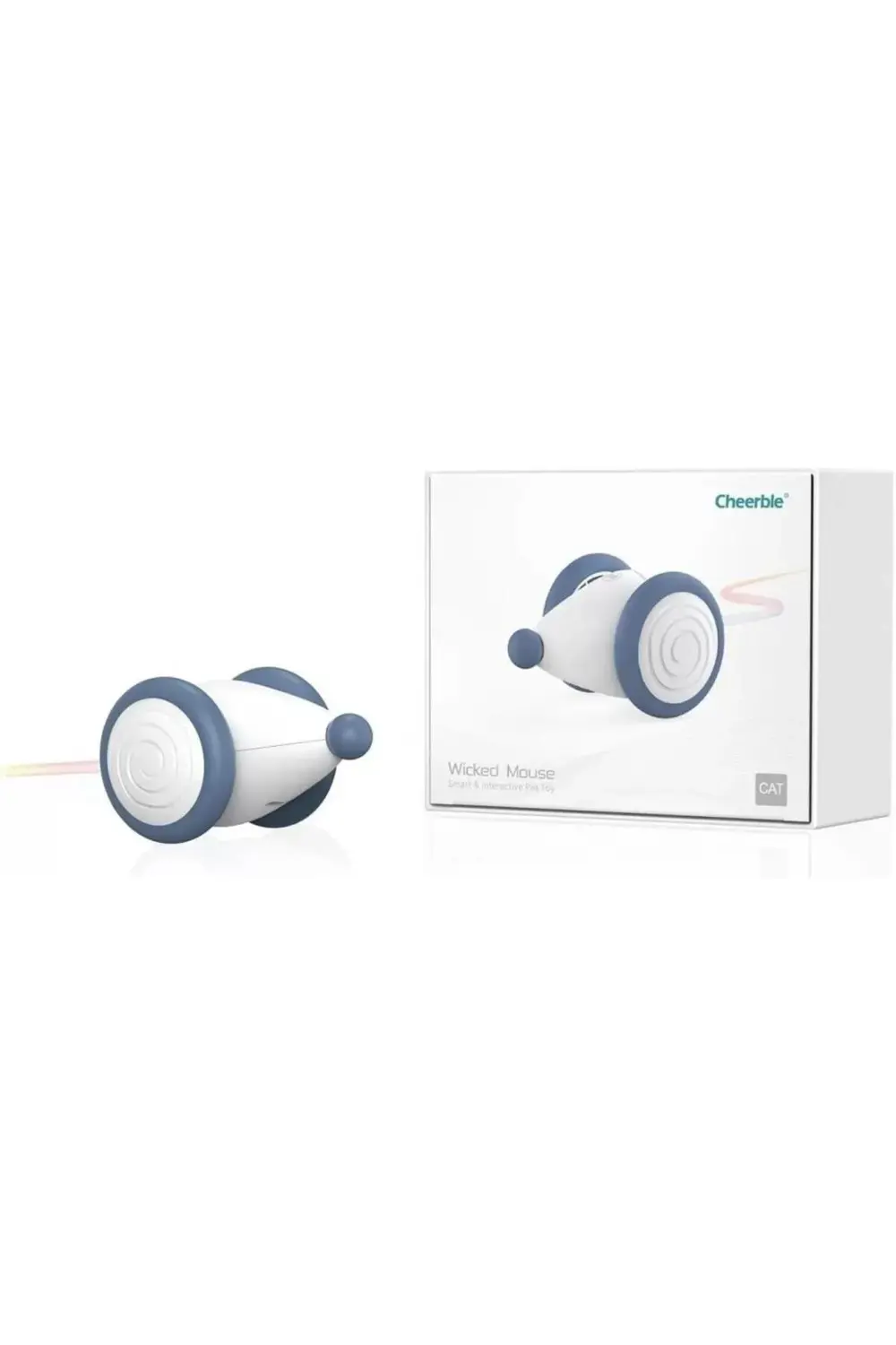 Şarjlı Akıllı İneraktif Kedi Fare Oyuncağı Mavi 6X5X3,6 Cm