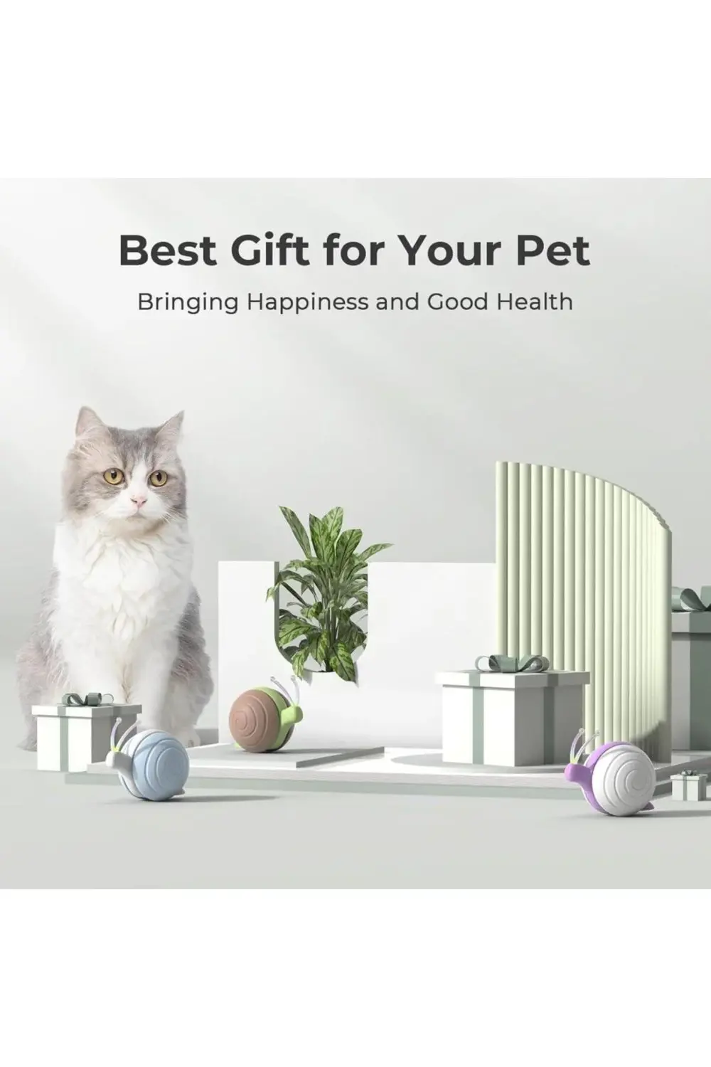 Şarjlı Akıllı İneraktif Kedi Salyangoz Oyuncağı 7X5X5,8 Cm