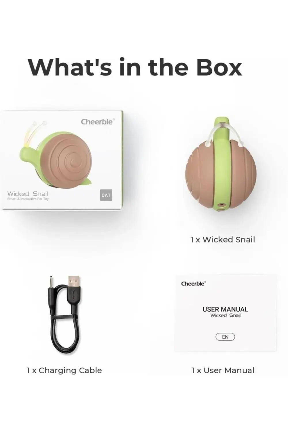 Şarjlı Akıllı İneraktif Kedi Salyangoz Oyuncağı 7X5X5,8 Cm