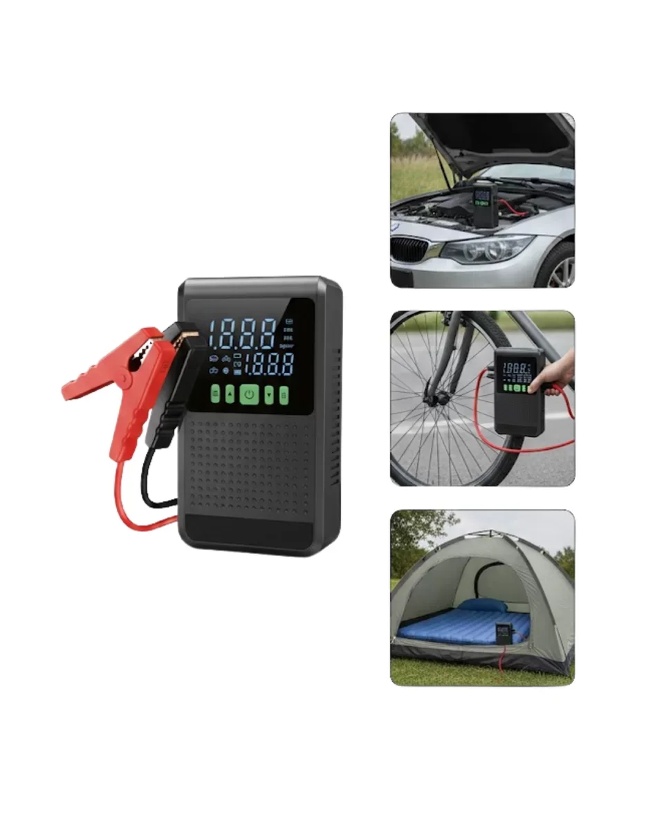Şarjlı Araç Akü Takviyeli Hava Pompası Powerbank Özellikli Yeni Nesil