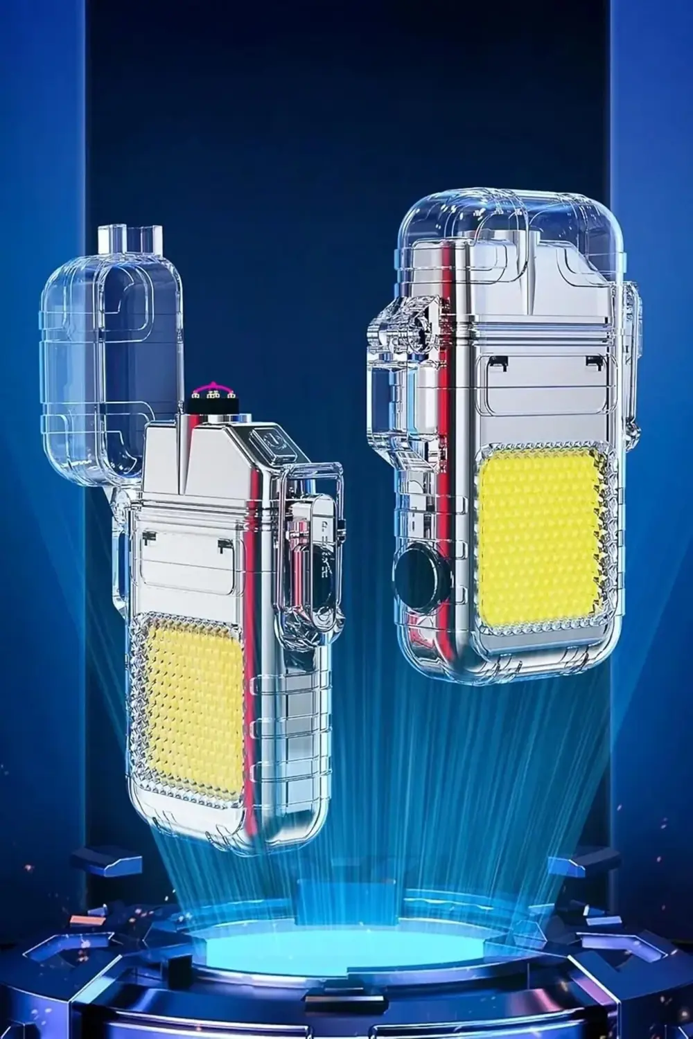 Şarjlı Ark Alevli 800 Lümen Güçlü Çakmaklı Kamp Işığı Anahtarlık