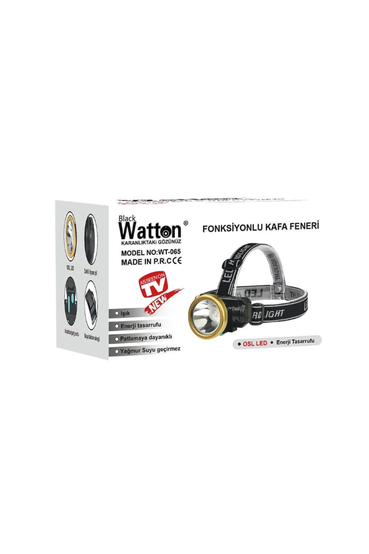 ŞARJLI BARET LAMBASI OSL LED WATTON WT-065 Siyah