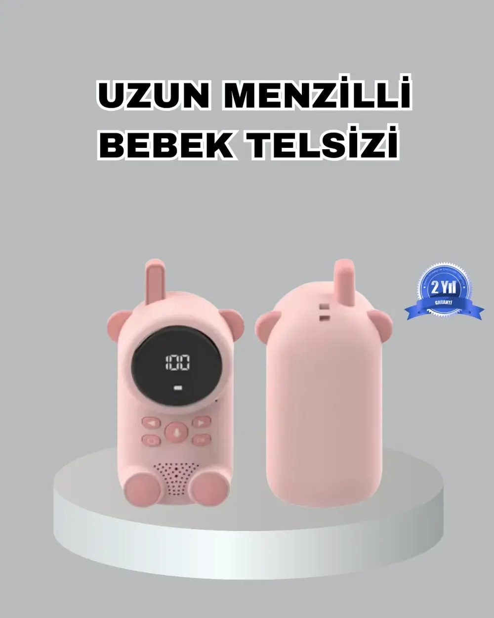 Şarjlı Bebek Telsizi Uzun Mesafe 22 Kanal LCD Ekran VOX Modu 400
