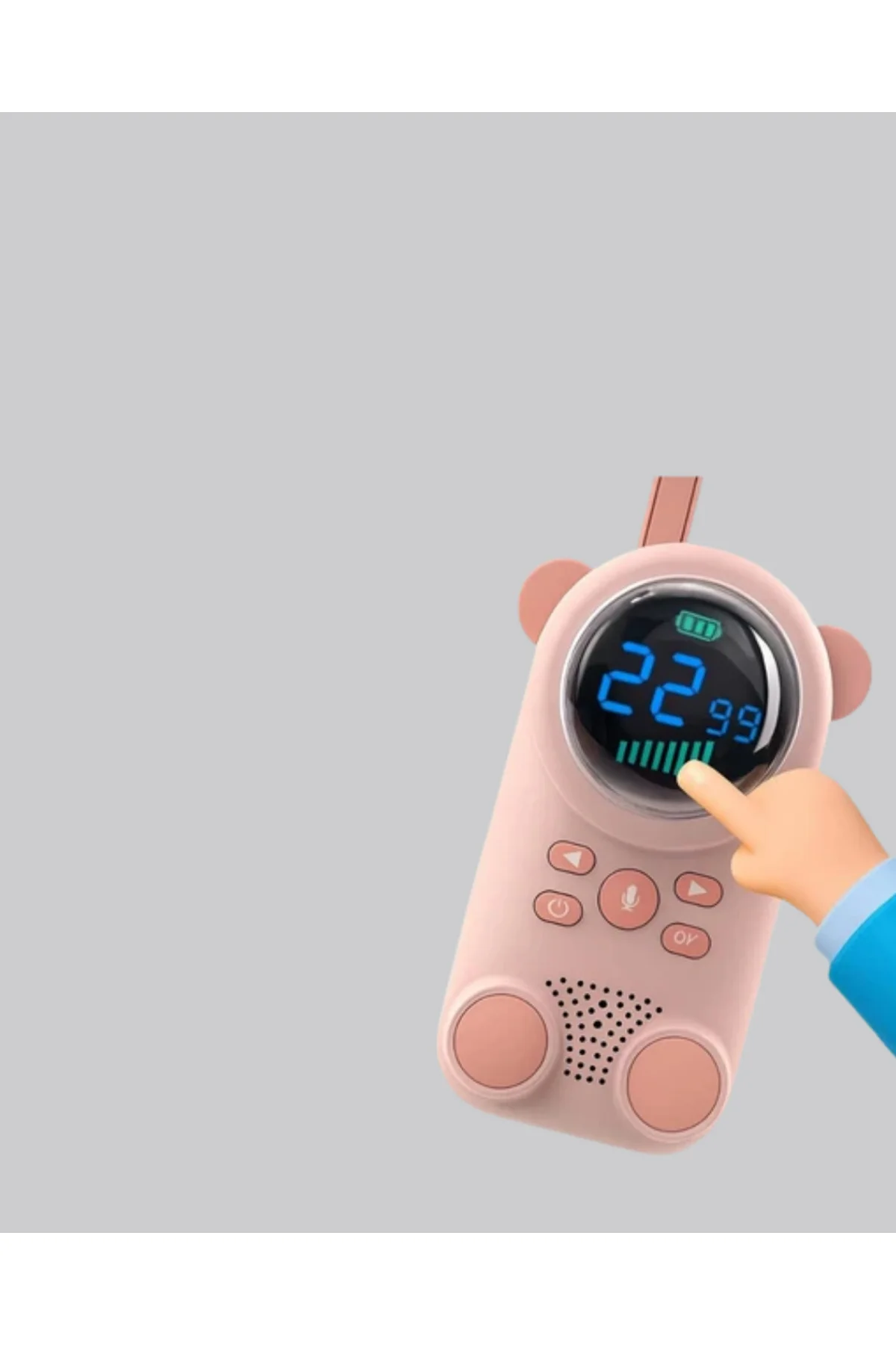 Şarjlı Bebek Telsizi Uzun Mesafe 22 Kanal LCD Ekran VOX Modu 400 mAh