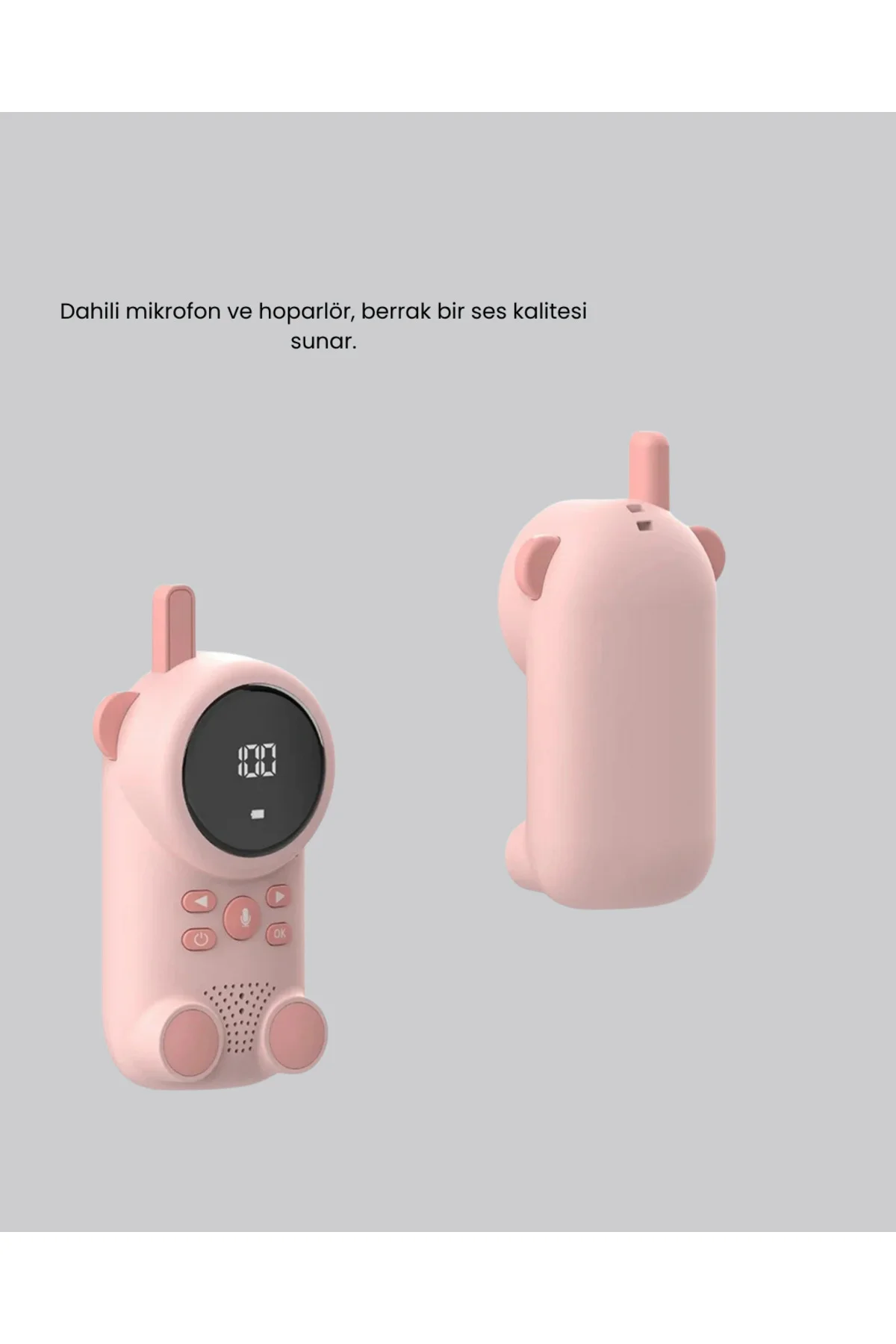 Şarjlı Bebek Telsizi Uzun Mesafe 22 Kanal LCD Ekran VOX Modu 400 mAh