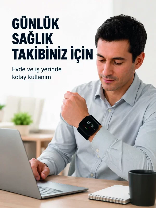 Şarjlı Bilekten Dijital Tansiyon Ölçer - Geniş LCD Ekranlı ve Pil Değiştirmeye Muhtaç Olmayan