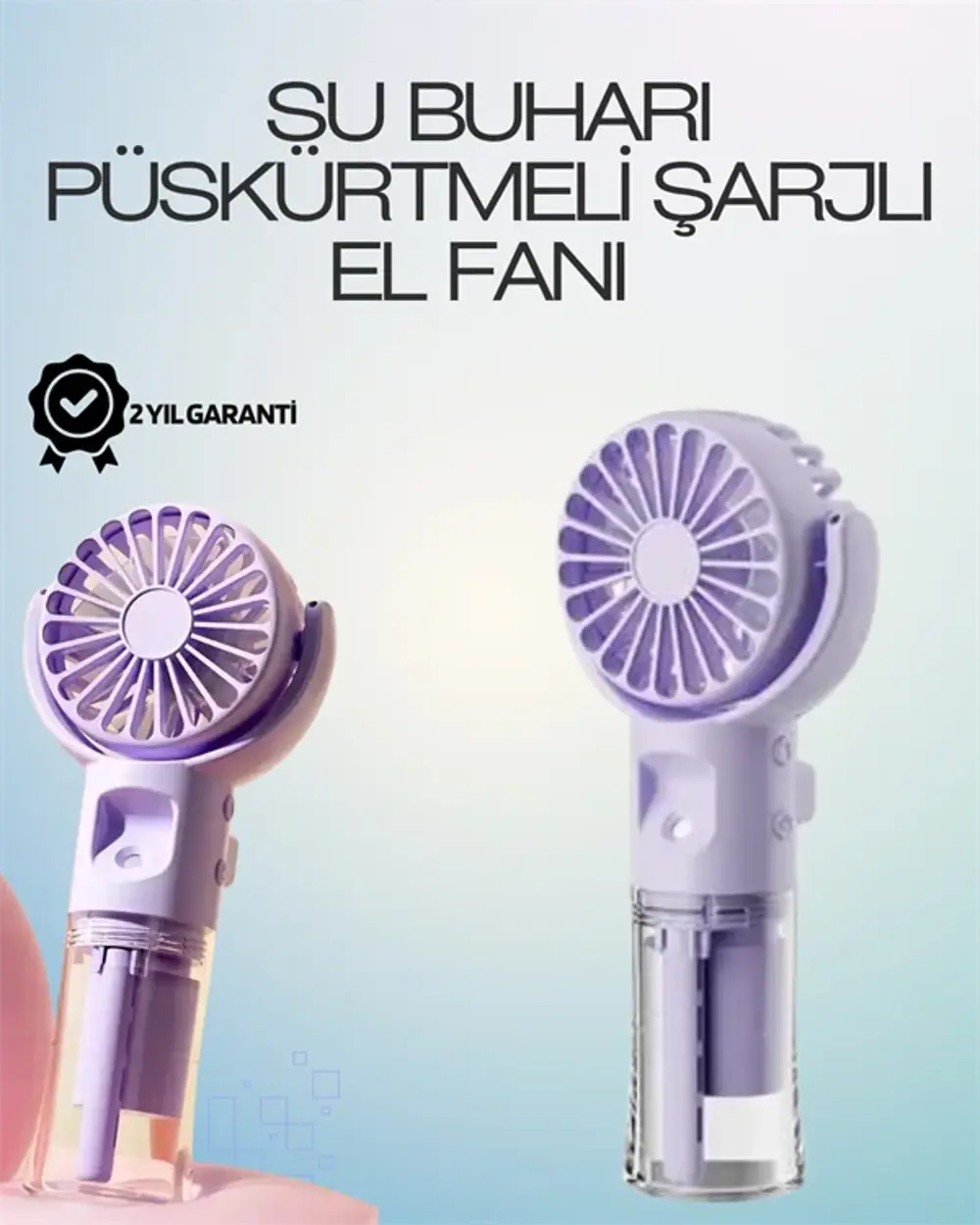 Şarjlı Buğu Fanı – Nemlendirici Sis Fonksiyonlu, Tip-C Girişli, T