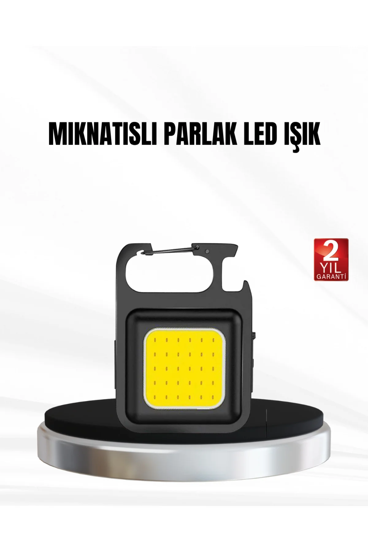 Şarjlı COB LED Anahtarlık Fener – 4 Modlu, Manyetik ve Katlanabil