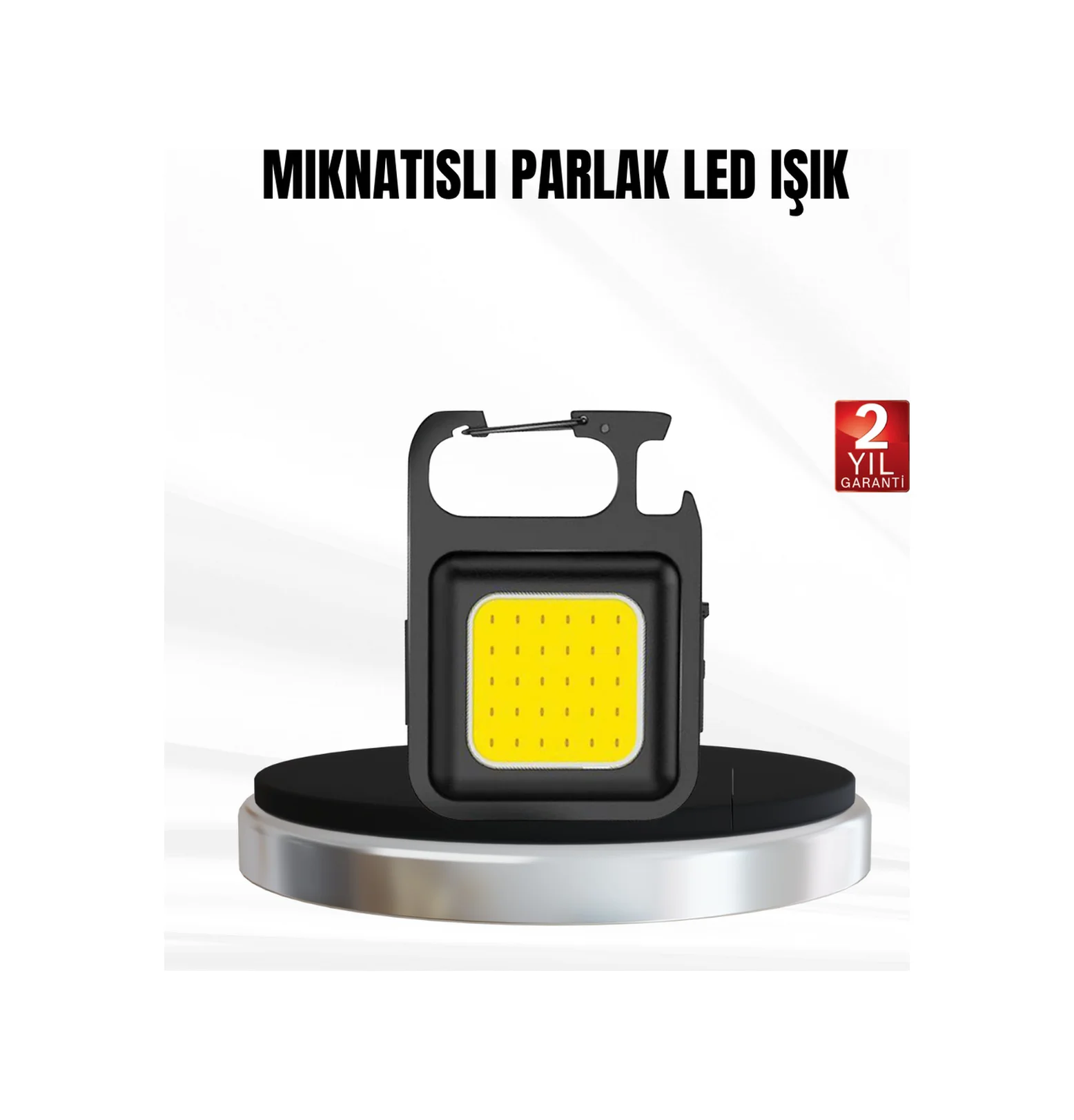 Şarjlı Cob Led Anahtarlık Fener 4 Modlu, Manyetik Ve Katlanabilir