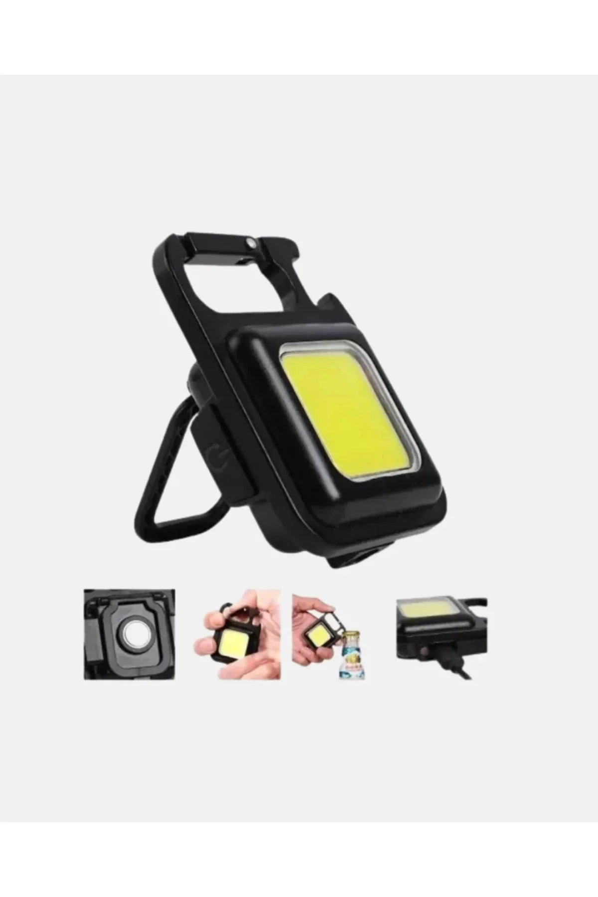 Şarjlı Cob Led Anahtarlık Fener – 4 Modlu, Manyetik Ve Katlanabil