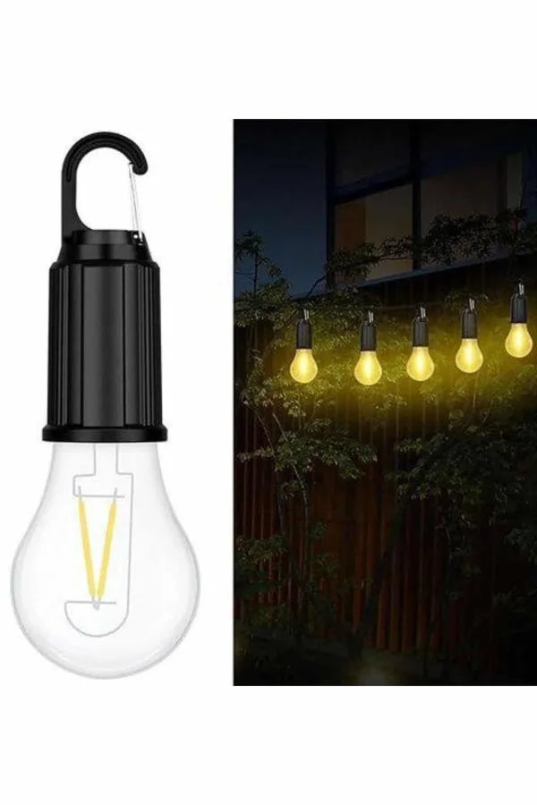 Şarjlı Dekoratif Kamp Lambası Askılı Ampul LED Işık - Type-C Girişli, Pratik Aydınlatma Çözümü