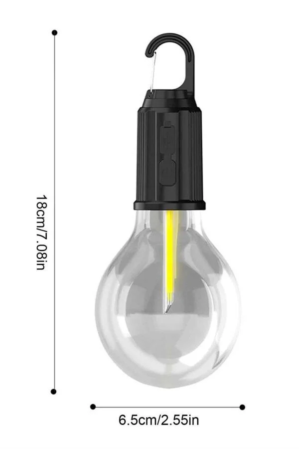 Şarjlı Dekoratif Kamp Lambası Askılı Ampul LED Işık - Type-C Girişli, Pratik Aydınlatma Çözümü
