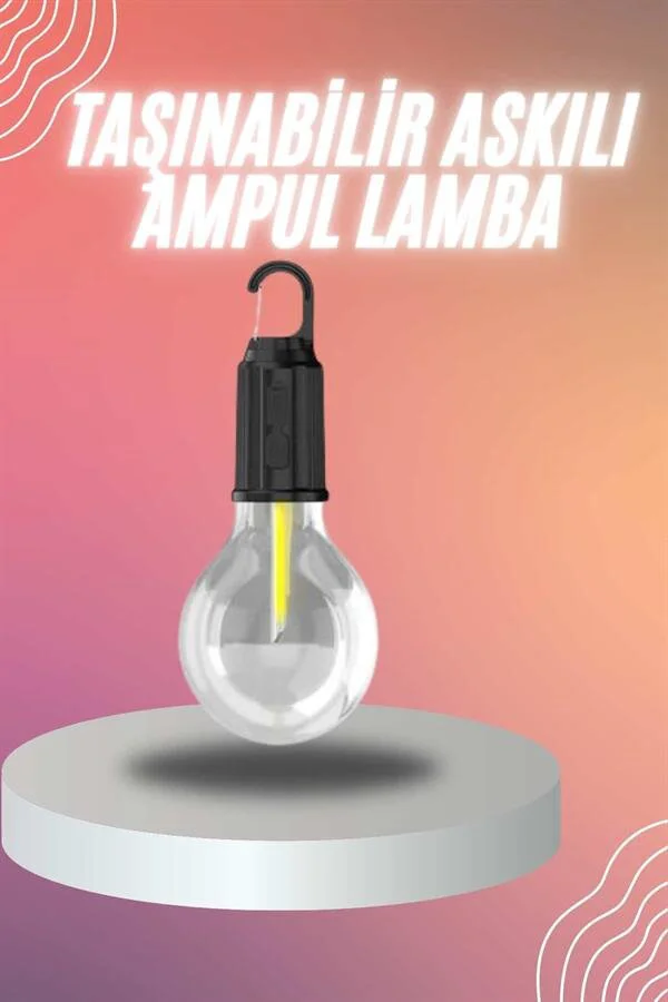 Şarjlı Dekoratif Kamp Lambası Askılı Ampul LED Işık - Type-C Girişli, Pratik Aydınlatma Çözümü