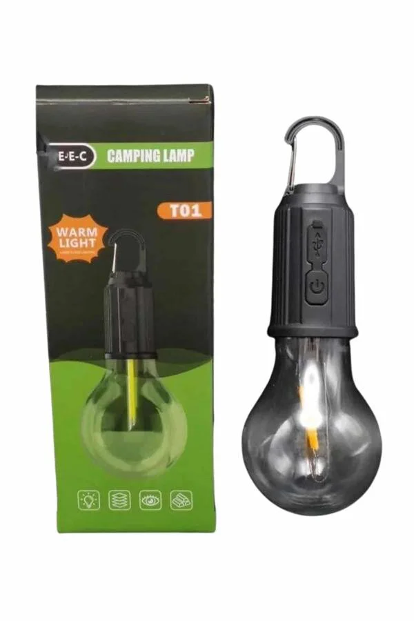 Şarjlı Dekoratif Kamp Lambası Askılı Ampul LED Işık - Type-C Girişli, Pratik Aydınlatma Çözümü