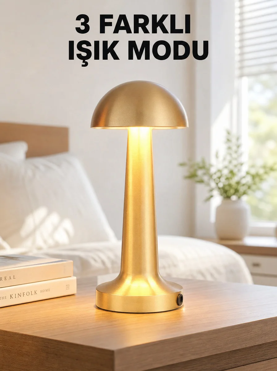 Şarjlı Dimmerli Led Masa Lambası 4-8 Saat Aydınlatma Yeni Nesil - Lisinya Diğer