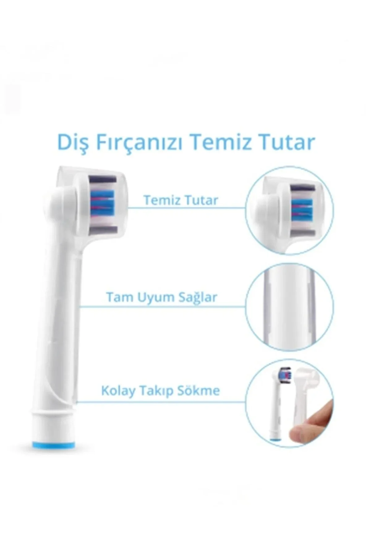 Şarjlı Diş Fırçası Başlığı Koruma Kapağı - 12'li Hijyenik Saklama