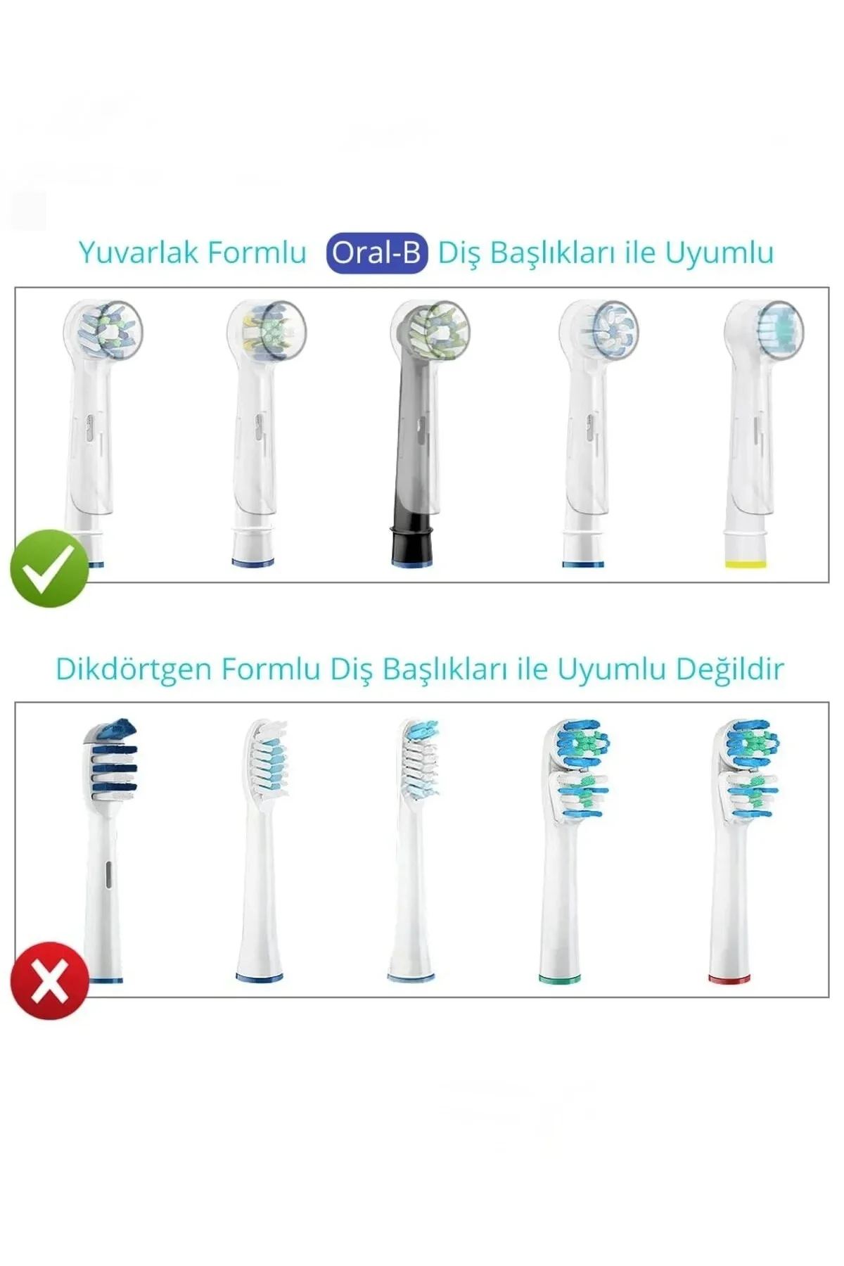 Şarjlı Diş Fırçası Başlığı Koruma Kapağı - 8'li Hijyenik Saklama 