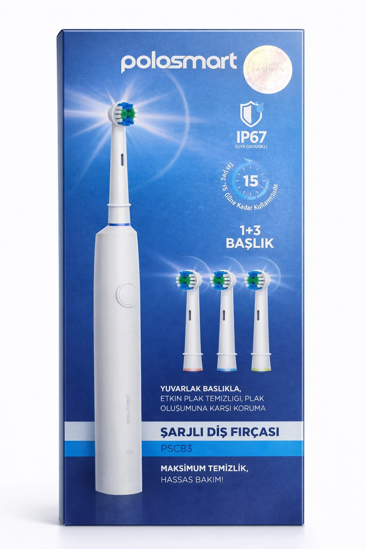 Şarjlı Diş Fırçası PSC83 Beyaz + Hediye Şarjlı Diş Fırçası(PSC74-PSC75)IPX7 Suya Dayanıklı Şarjlı Diş Fırçası PSC83 Beyaz + Hediye Şarjlı Diş Fırçası(PSC74-PSC75)IPX7 Suya Dayanıklı