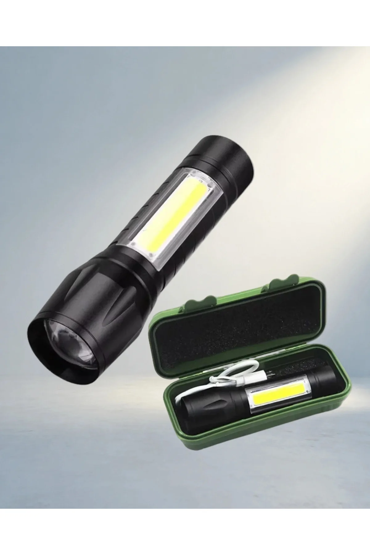 Şarjlı El Feneri 4 Modlu 1300 Mah Cree Led Teknolojisi Şarjlı El Feneri 4 Modlu 1300 Mah Cree Led Teknolojisi