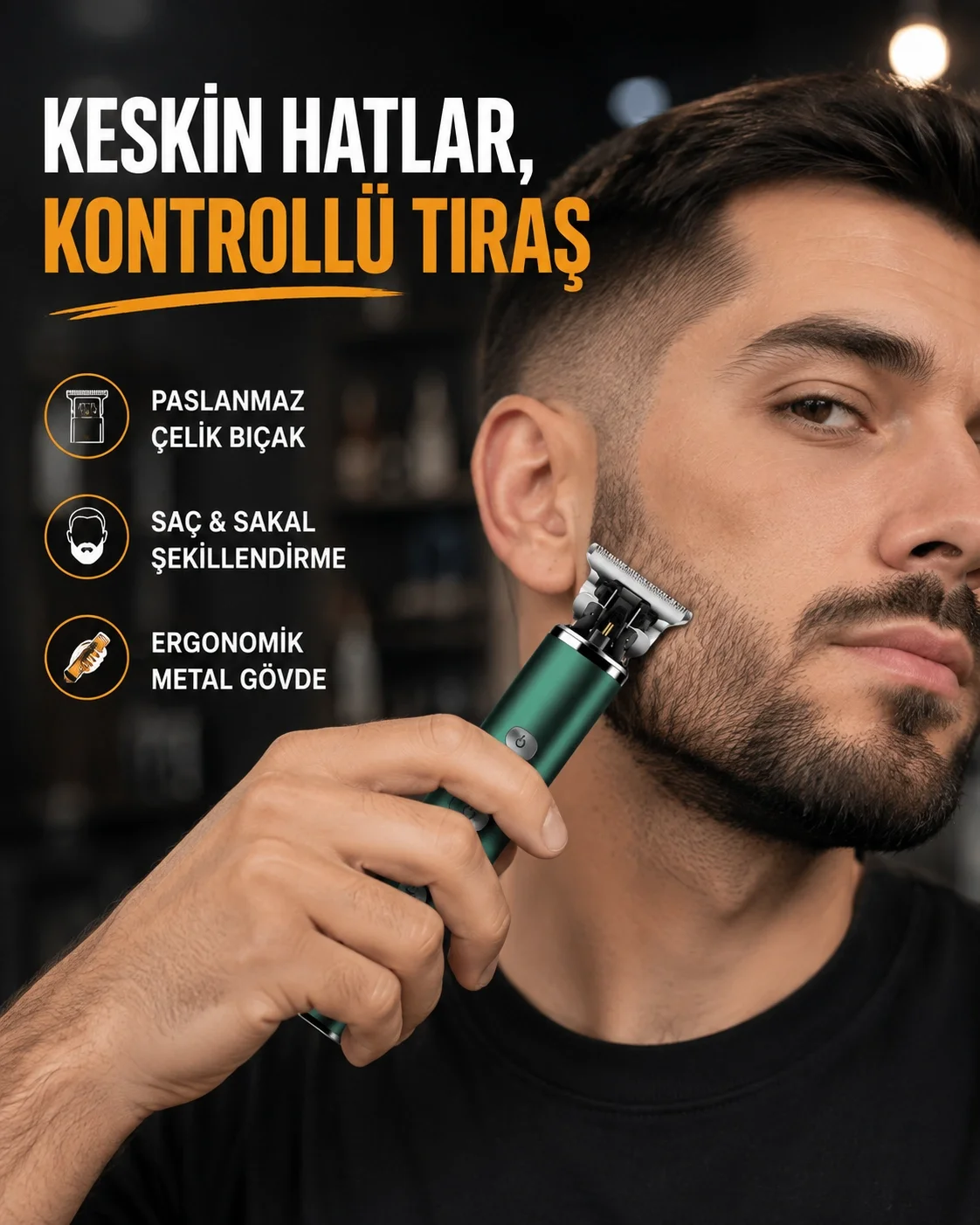 Şarjlı Erkek Tıraş Makinesi – 180 Dakika Pil Ömrü, 2.5 Saat Hızlı Şarj, USB ve Powerbank Uyumlu Şarjlı Erkek Tıraş Makinesi – 180 Dakika Pil Ömrü, 2.5 Saat Hızlı Şarj, USB ve Powerbank Uyumlu